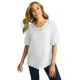 thumbnail image 1 of Jessica London Women's Plus Size Cutout Flutter Sleeve Tunic, 1 of 3