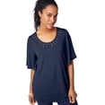 thumbnail image 1 of Jessica London Women's Plus Size Cutout Flutter Sleeve Tunic, 1 of 1