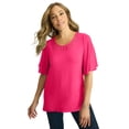 thumbnail image 1 of Jessica London Women's Plus Size Cutout Flutter Sleeve Tunic, 1 of 4
