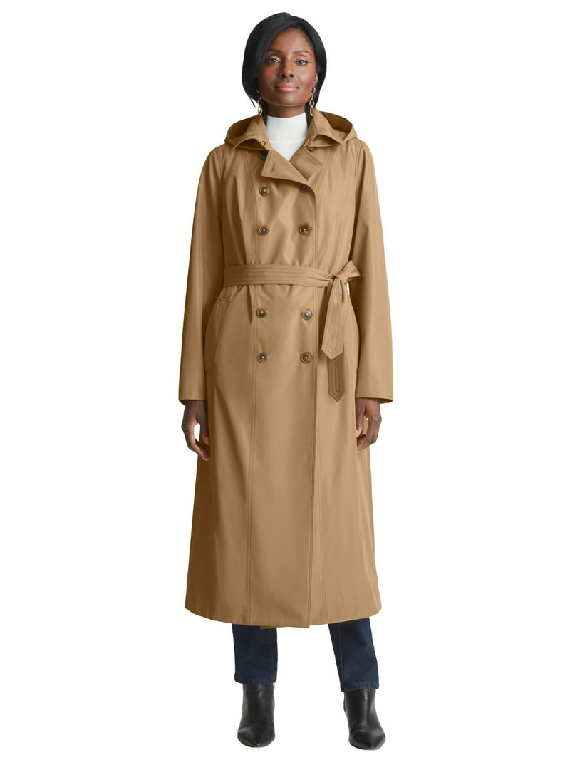 Jessica London Women's Plus Size Double Breasted Long Trench