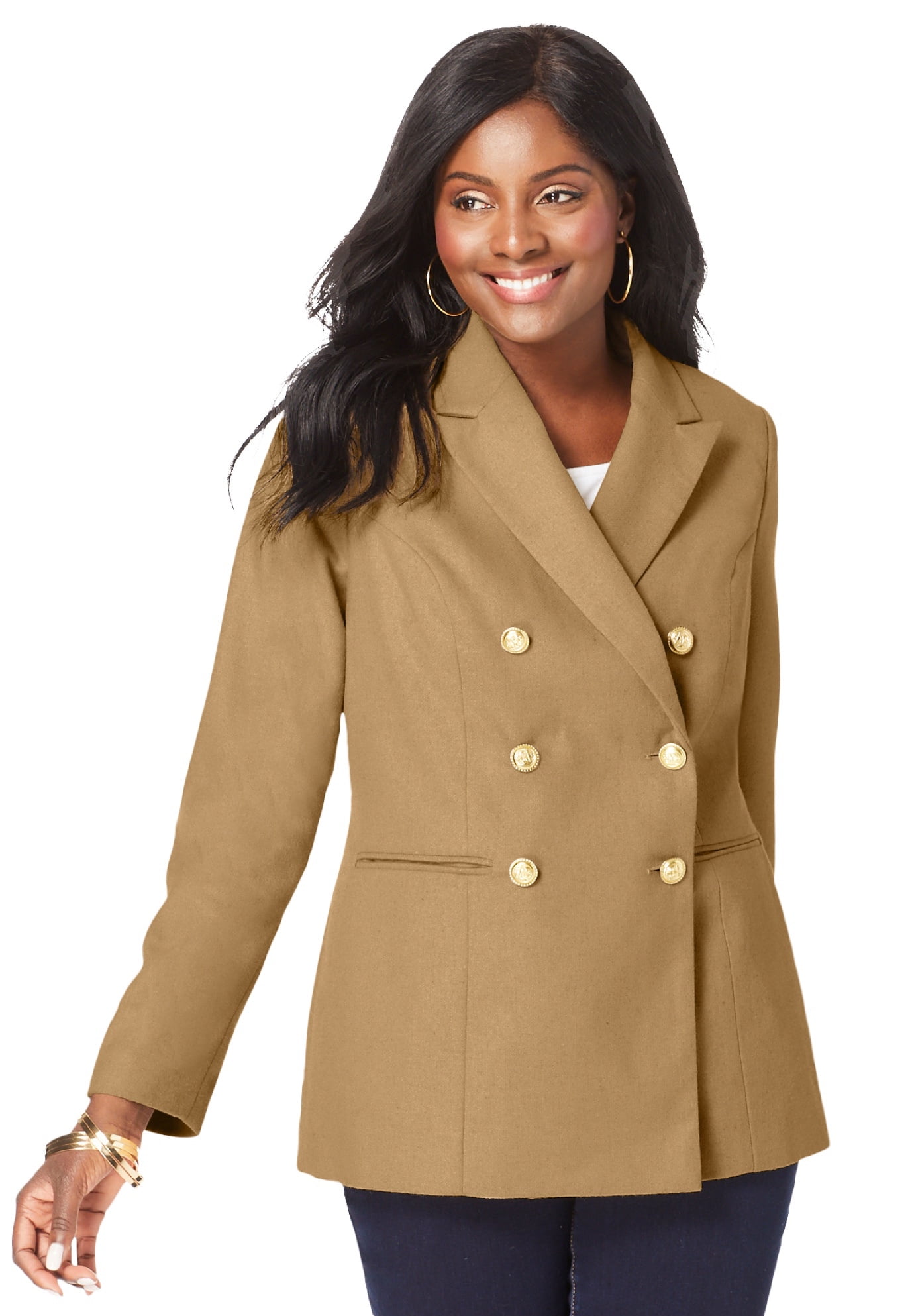 Women's plus size wool blazers sale