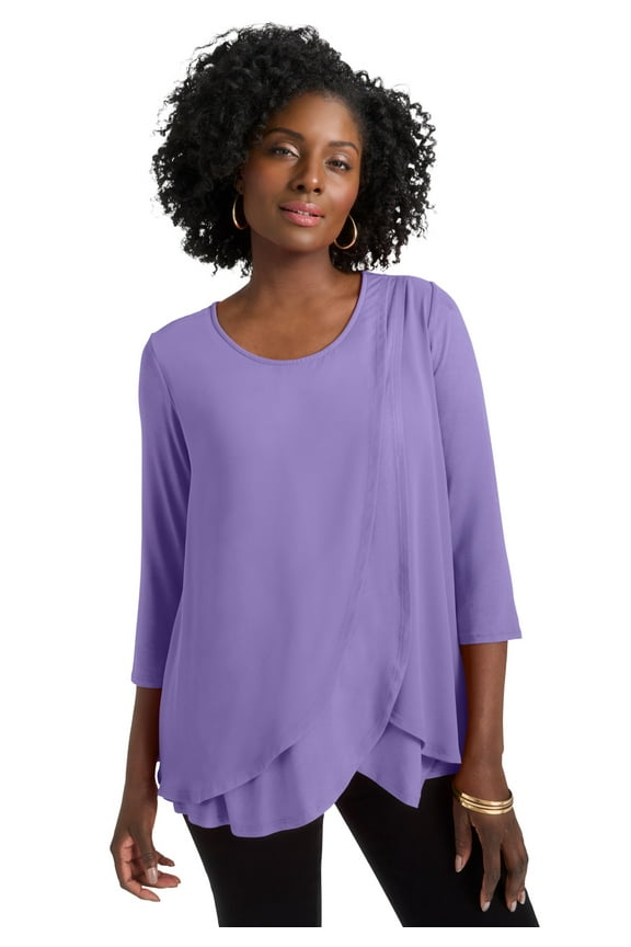 Women's Plus Size Double Layer Tunic
