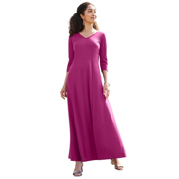 Jessica London Women's Plus Size Double-V Maxi Dress