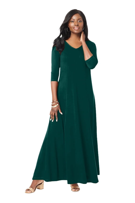 Women's Plus Size Double-V Maxi Dress