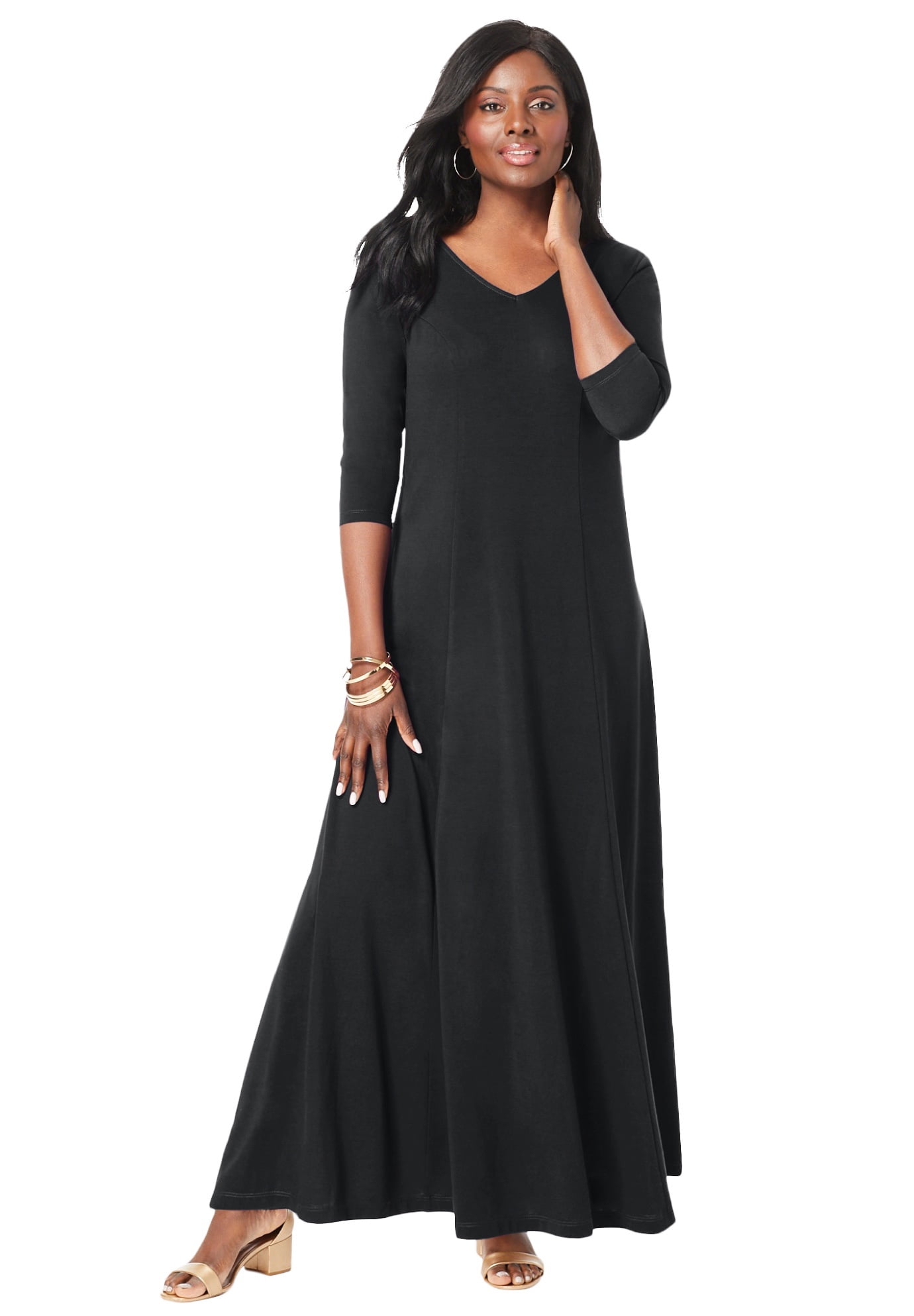 Jessica London Women s Plus Size Double V Maxi Dress