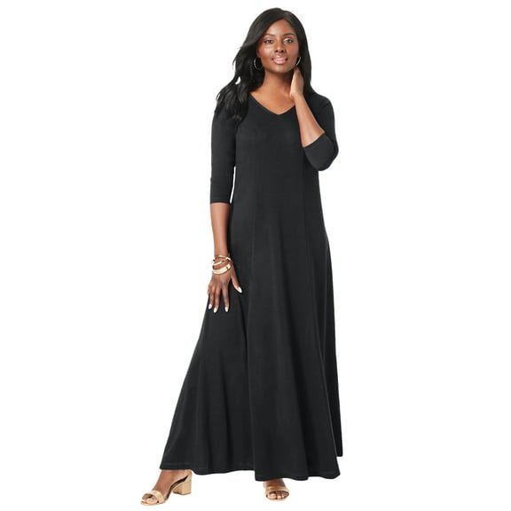 Jessica London Women's Plus Size Double-V Maxi Dress