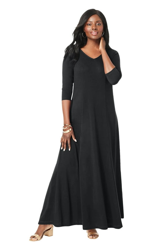 Women's Plus Size Double-V Maxi Dress