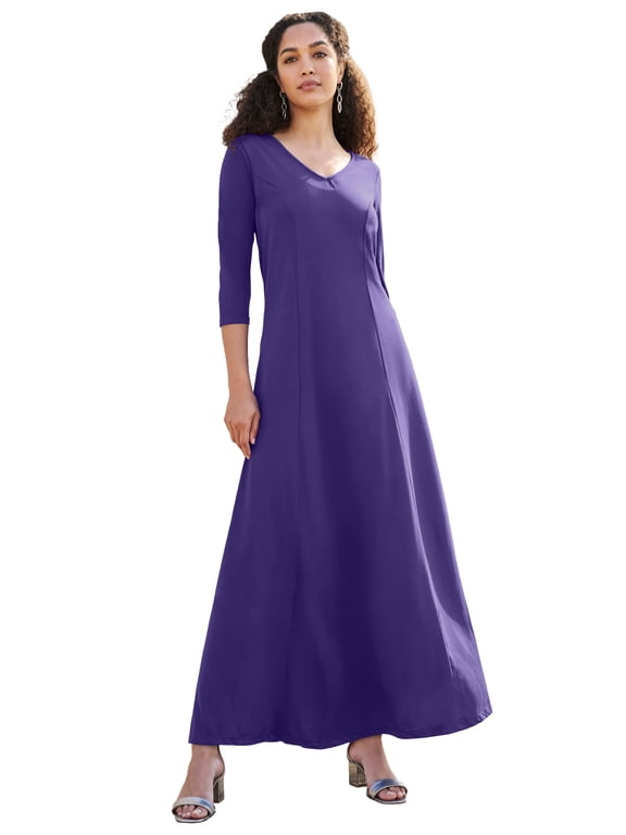 Women's Plus Size Double-V Maxi Dress