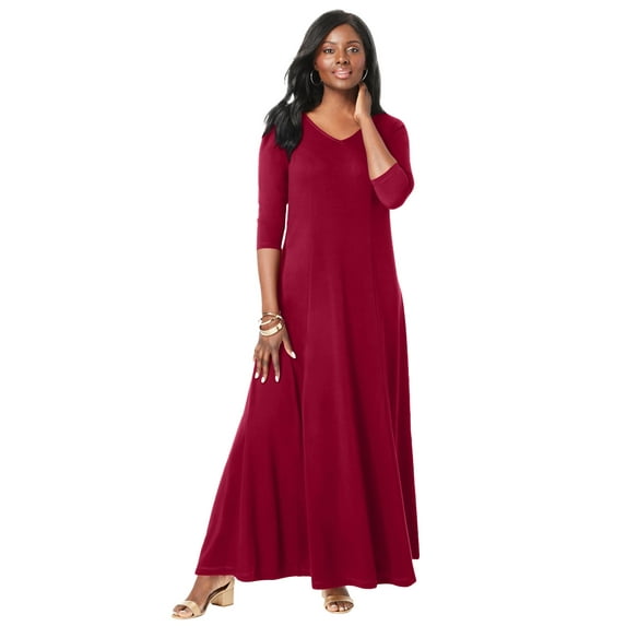 Jessica London Women's Plus Size Double-V Maxi Dress