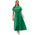 thumbnail image 1 of Jessica London Women's Plus Size Stretch Cotton Drawstring Maxi Dress, 1 of 1