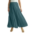 thumbnail image 1 of Jessica London Elastic Waist Cotton Flowing Maxi Crinkled Skirt, 1 of 5