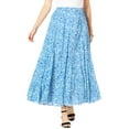 thumbnail image 1 of Jessica London Women's Plus Size Elastic Waist Cotton Flowing Maxi Crinkled Skirt, 1 of 4