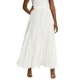 thumbnail image 1 of Jessica London Women's Plus Size Elastic Waist Cotton Flowing Maxi Crinkled Skirt, 1 of 5
