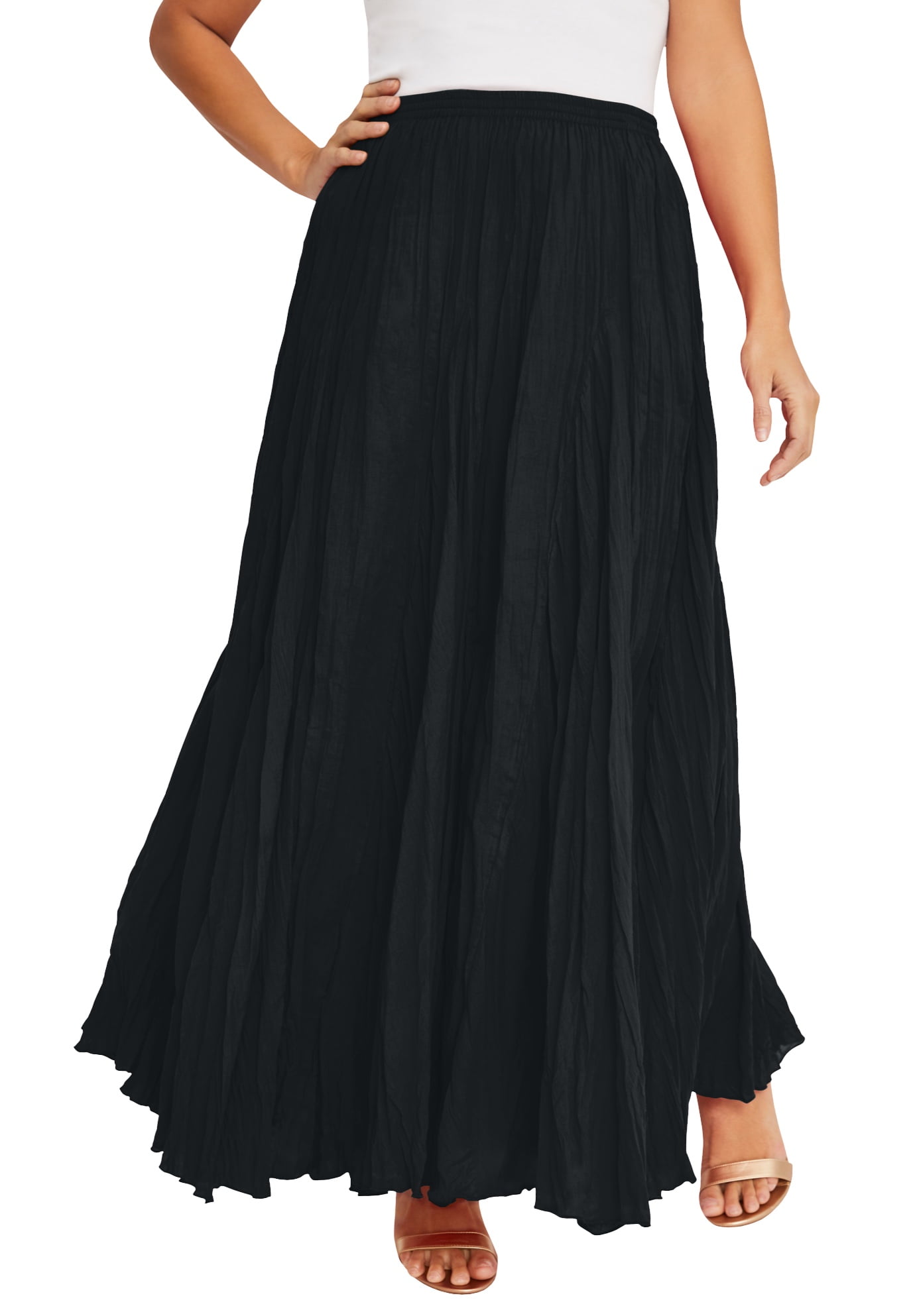Jessica London Women's Plus Size Petite Flowing Crinkled Maxi