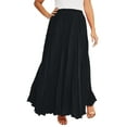 thumbnail image 1 of Jessica London Women's Plus Size Elastic Waist Cotton Flowing Maxi Crinkled Skirt, 1 of 5