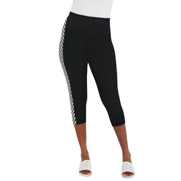Jessica London Women's Plus Size Everyday Stretch Cotton Capri Legging