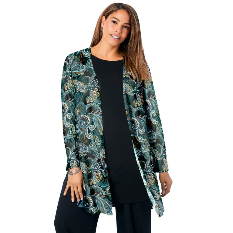 Jessica London Women s Plus Size Everyday Stretch Knit Open Front Cardigan