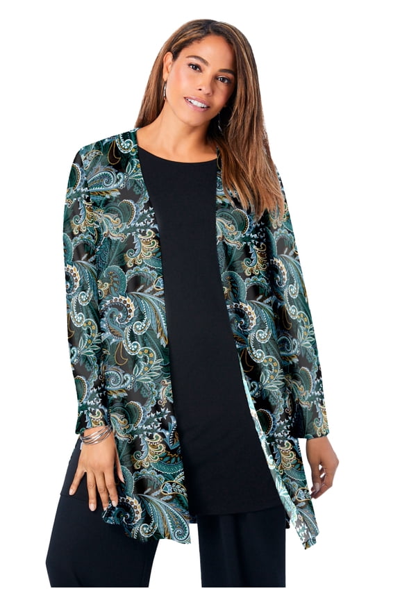 Women's Plus Size Everyday Stretch Knit Open Front Cardigan