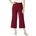 thumbnail image 1 of Jessica London Women's Plus Size Everyday Stretch Knit Wide Leg Crop Pant, 1 of 3