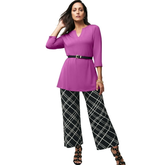 Jessica London Women's Plus Size Everyday Stretch Knit Wide Leg Pant