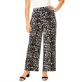 thumbnail image 1 of Jessica London Women's Plus Size Everyday Stretch Knit Wide Leg Pant, 1 of 5