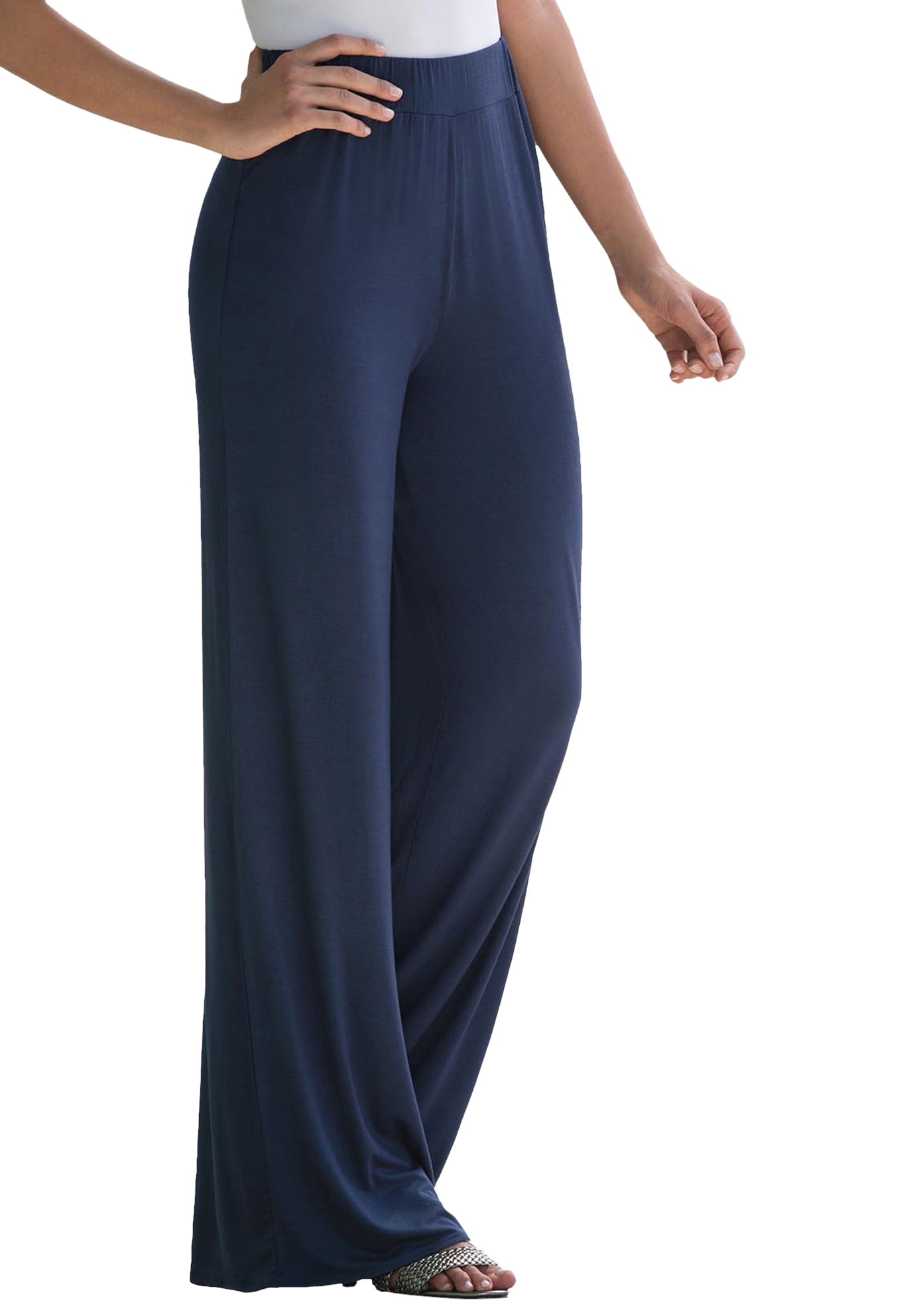 Time and Tru Women's Super Soft Hacci Cropped Wide-Leg Pants, 24” Inseam,  2-Pack, Sizes XS-XXL