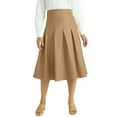 thumbnail image 1 of Jessica London Women's Plus Size Faux Leather Pleated Midi Skirt, 1 of 3