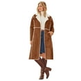 thumbnail image 1 of Jessica London Women's Plus Size Faux Shearling Midi Coat, 1 of 5