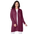 thumbnail image 1 of Jessica London Women's Plus Size Fine Gauge Cardigan Long Open Front Sweater, 1 of 5