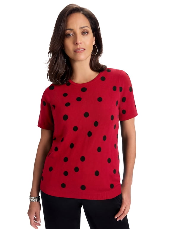 Women's Plus Size Fine Gauge Crewneck Knit Shell