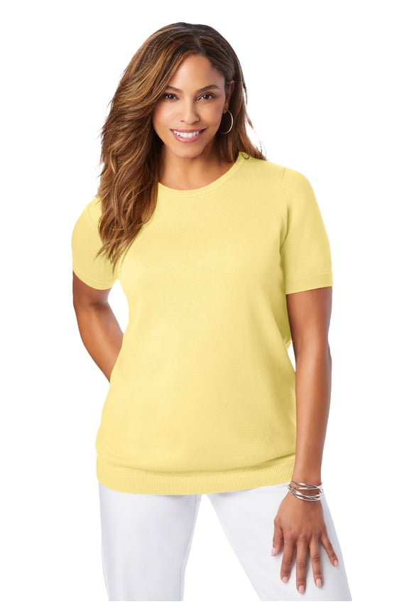 Women's Plus Size Fine Gauge Crewneck Shell