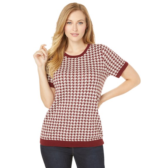 Jessica London Women's Plus Size Fine Gauge Crewneck Shell