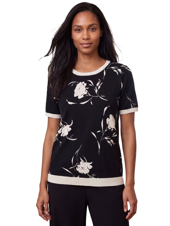 Women's Plus Size Fine Gauge Crewneck Knit Shell