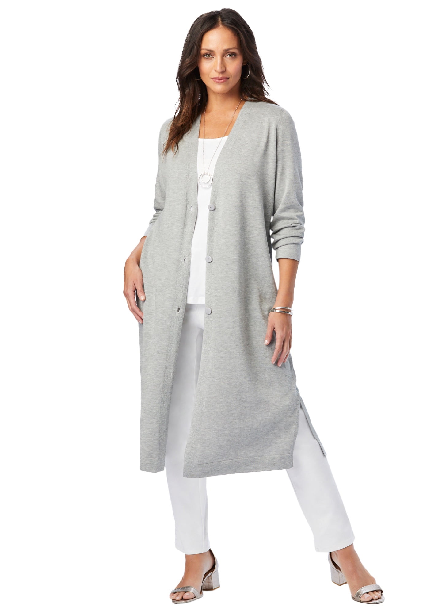 Jessica London Women's Plus Size Fine Gauge Duster Cardigan Cardigan  Sweater 