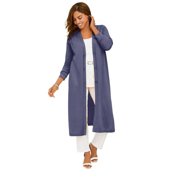 Jessica London Women's Plus Size Fine Gauge Duster Cardigan
