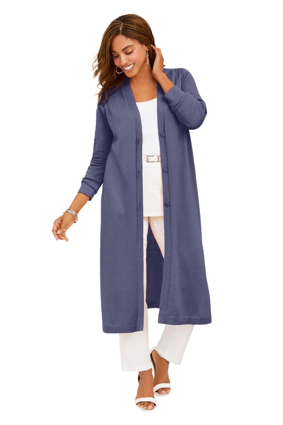 Women's Plus Size Fine Gauge Duster Cardigan