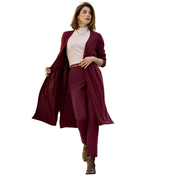 Jessica London Women's Plus Size Fine Gauge Duster Cardigan