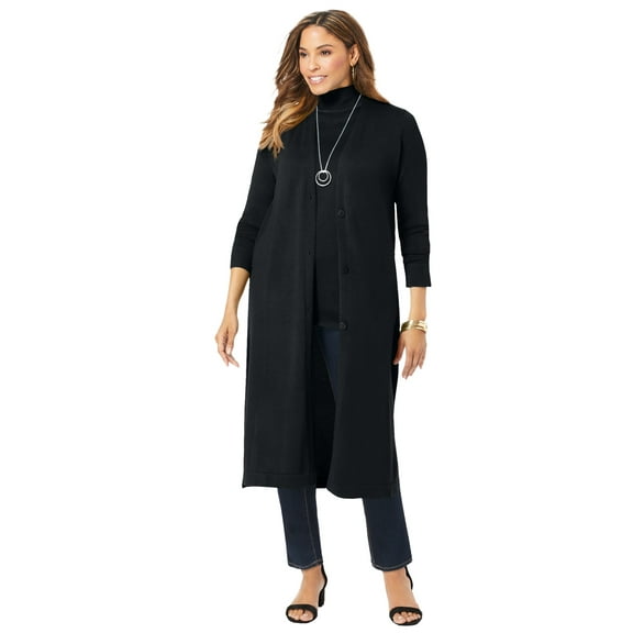 Jessica London Women's Plus Size Fine Gauge Duster Cardigan