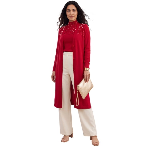 Jessica London Women's Plus Size Fine Gauge Duster Cardigan