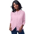 thumbnail image 1 of Jessica London Women's Plus Size Fine Gauge Eyelet Cardigan, 1 of 4