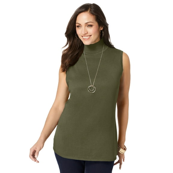 Jessica London Women's Plus Size Fine Gauge Mockneck Sweater