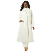 Jessica London Women's Plus Size Full Length Wool Blend Coat - 26, Ivory