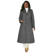 Jessica London Women's Plus Size Full Length Wool Blend Coat Coat