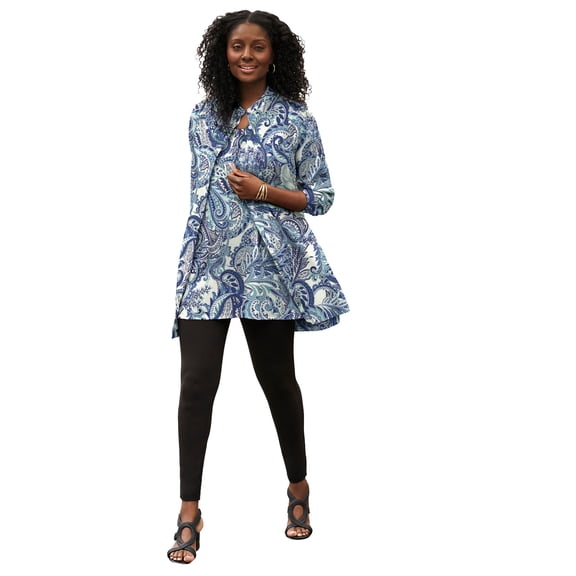 Jessica London Women's Plus Size Georgette Button Front Tunic