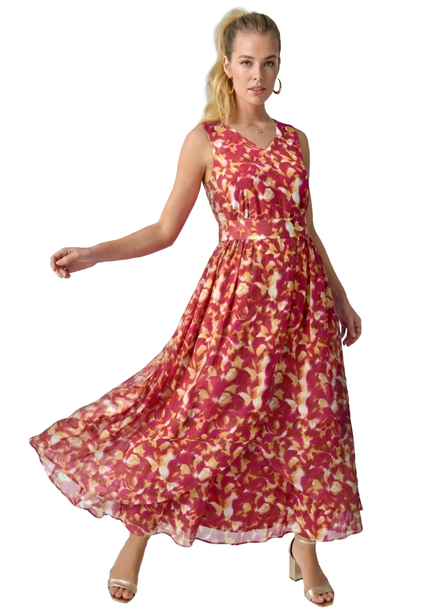 jessica london flyaway maxi dress Jessica London Women's Plus Size Georgette Flyaway Maxi Dress