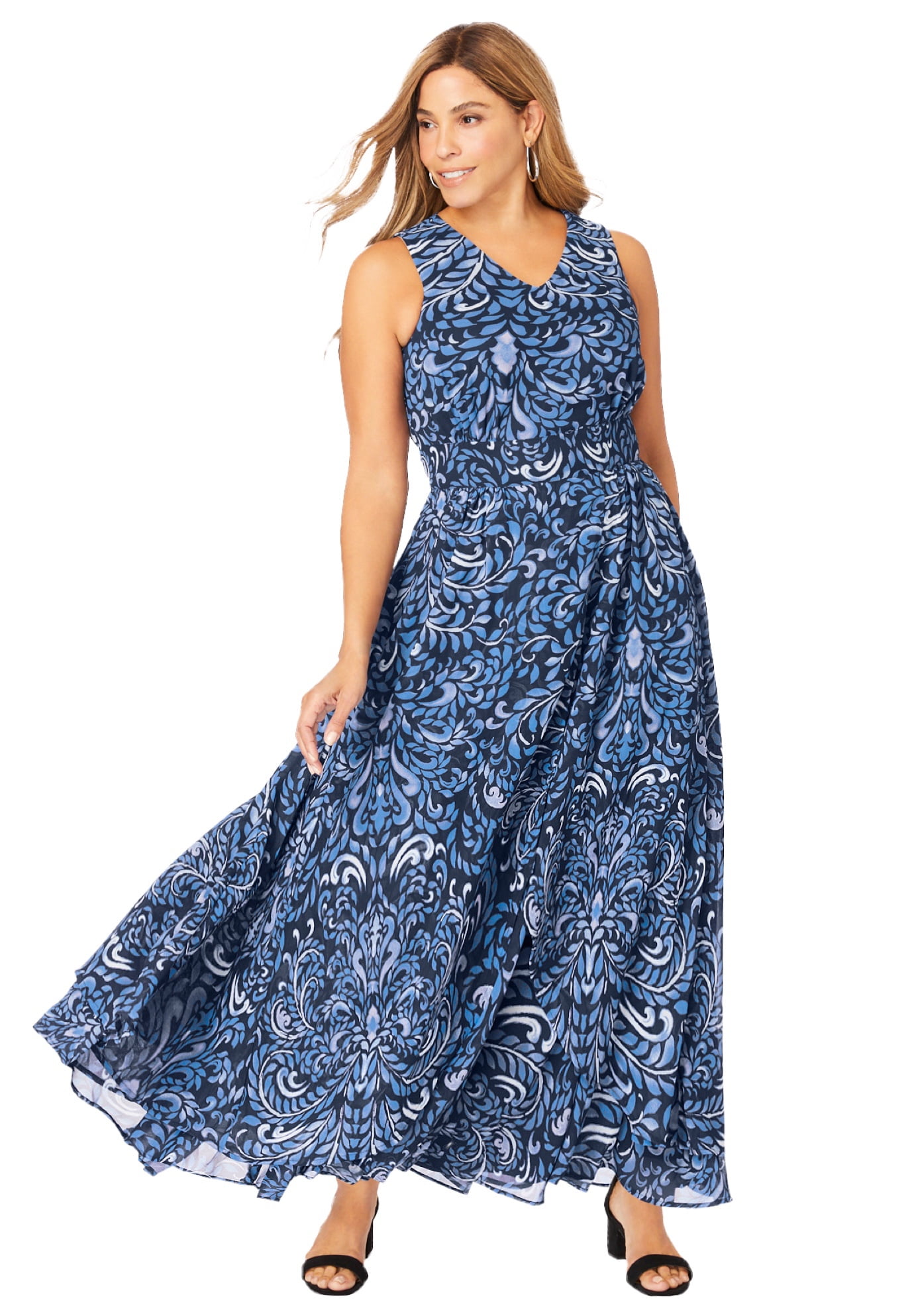 mystree lace dress Mystree Lace Poplin Stripe Peplum Top in Blue L main image 1