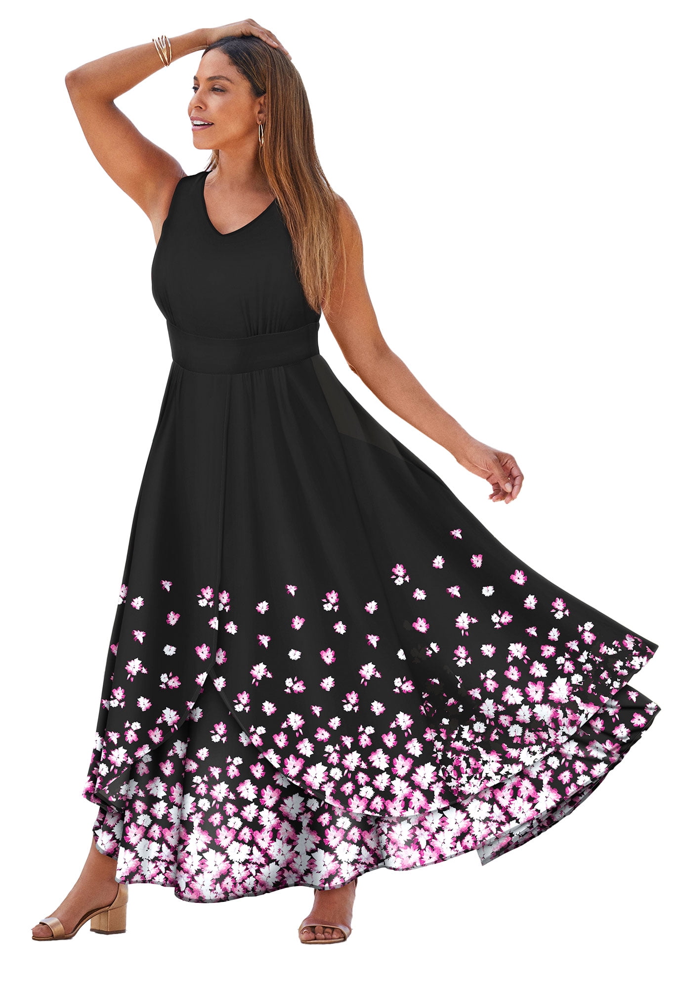 chinese dress ladies Been Away Frill Maxi Dress Green Multi