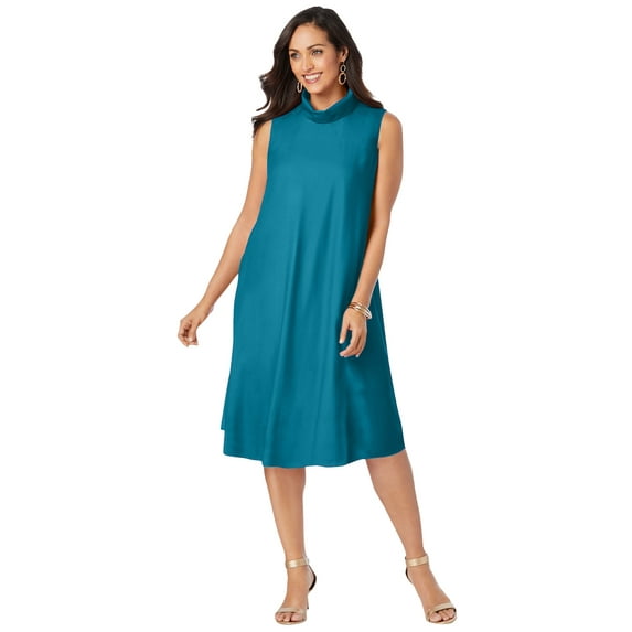 Jessica London Women's Plus Size Georgette Mock Neck Dress