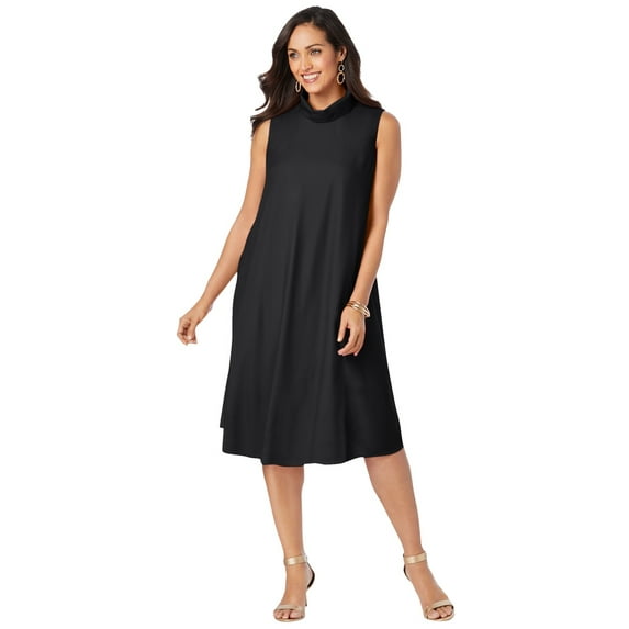 Jessica London Women's Plus Size Georgette Mock Neck Dress