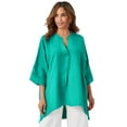 Jessica London Women's Plus Size HiLow Linen Tunic